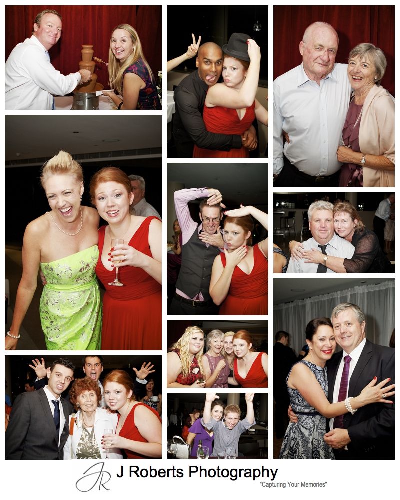 Partying guests at wedding cocktail party - sydney wedding party photography 